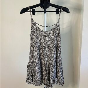 Brandy Melville Black and White Floral Camisole